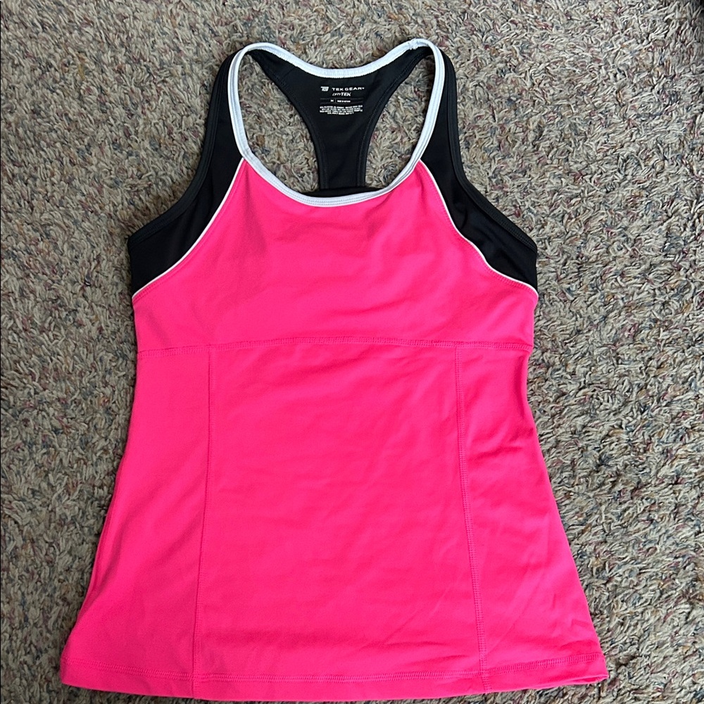 Tek Gear Vibrant Pink and Black Tank Top
